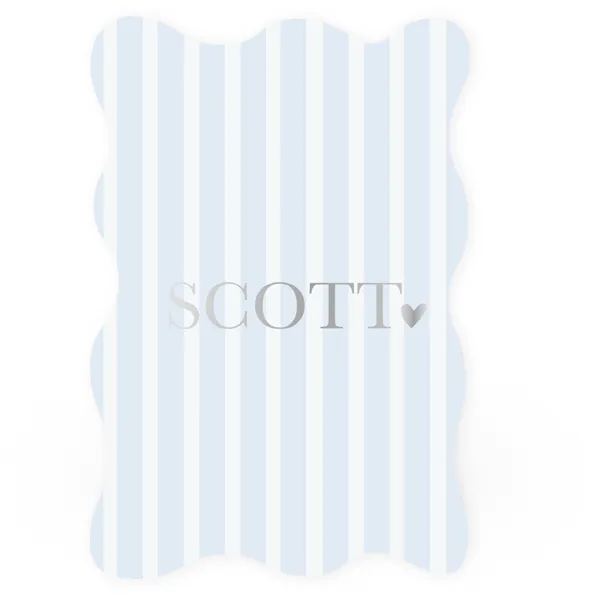 Geboortekaart enkel speels met strepen blauw Scott
