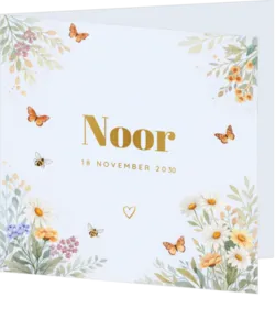 geboortekaartje Bloemenpracht voor Noor