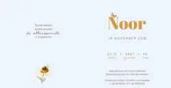 geboortekaartje Bloemenpracht voor Noor