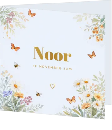 geboortekaartje Bloemenpracht voor Noor