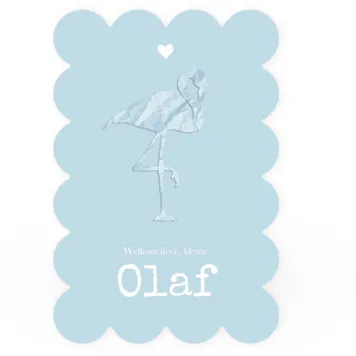Geboortekaart cookies met flamingo blauw