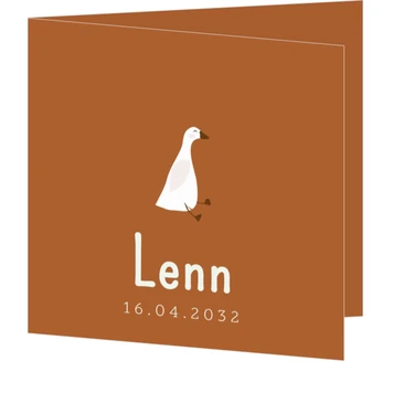 Lief geboortekaartje met getekende gans warm en minimalistisch ontwerp