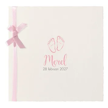 Geboortekaartje - Vintage roze stijl