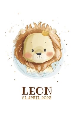 Geboortekaart Leon - Lief leeuwtje