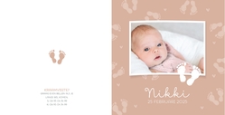 Geboortekaart Nikki - Kleine voetjes