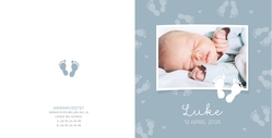 Geboortekaart Luke - Kleine voetjes
