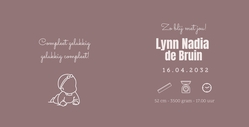 Lief geboortekaartje met broer en zusje warme lijntekening