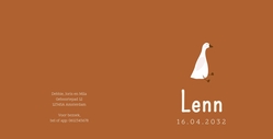 Lief geboortekaartje met getekende gans warm en minimalistisch ontwerp