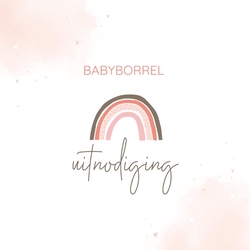 Babyborrelkaartje - Roze regenboog