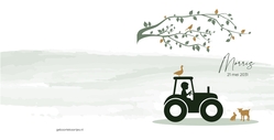 Geboortekaart tractor groen