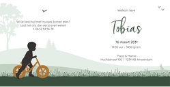 Geboortekaart loopfiets groen