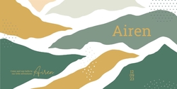 Geboortekaart Airen - Abstracte bergen