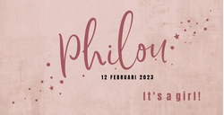 Geboortekaart Philou - It's a girl!