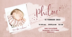 Geboortekaart Philou - It's a girl!
