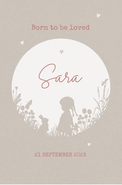 Geboortekaartje Sara - Silhouet meisje