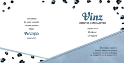 Geboortekaart Vinz - Leopard blauw