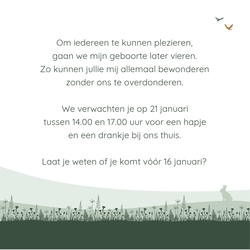 Babyborrelkaart groen met loopfiets