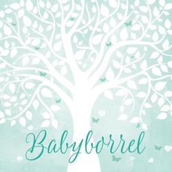 Babyborrelkaart waterverf boom jongen