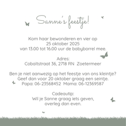 Kraamborrel silhouet pastelgroen