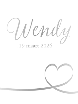 Poster 1 meisje glimmend zilver