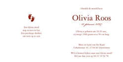 Geboortekaart Olivia strik
