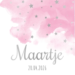 Poster 3 meisje aquarel met zilveren sterren