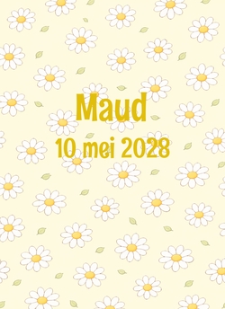 geboortekaartje Madeliefjes patroon lente uitstraling 