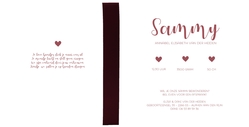geboortekaartje Sammy bordeaux rode strik