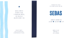 Geboortekaartje Sebas blauw 