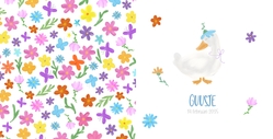 Geboortekaartje Guusje gansje met bloemetjes