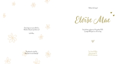 Geboortekaartje Eloïse - Pastel geel hart en bloemen