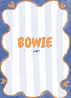 Geboortekaartje Bowie - Blauwe strepen