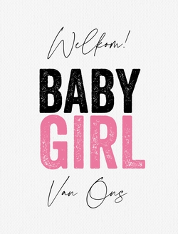 Wijnetiket 'Welkom Baby Girl van ons'